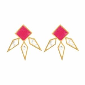 Athena Ruby & Howlite Stud Earrings